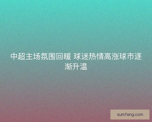 中超主场氛围回暖 球迷热情高涨球市逐渐升温 中超主场氛围回暖 球迷热情高涨球市逐渐升温